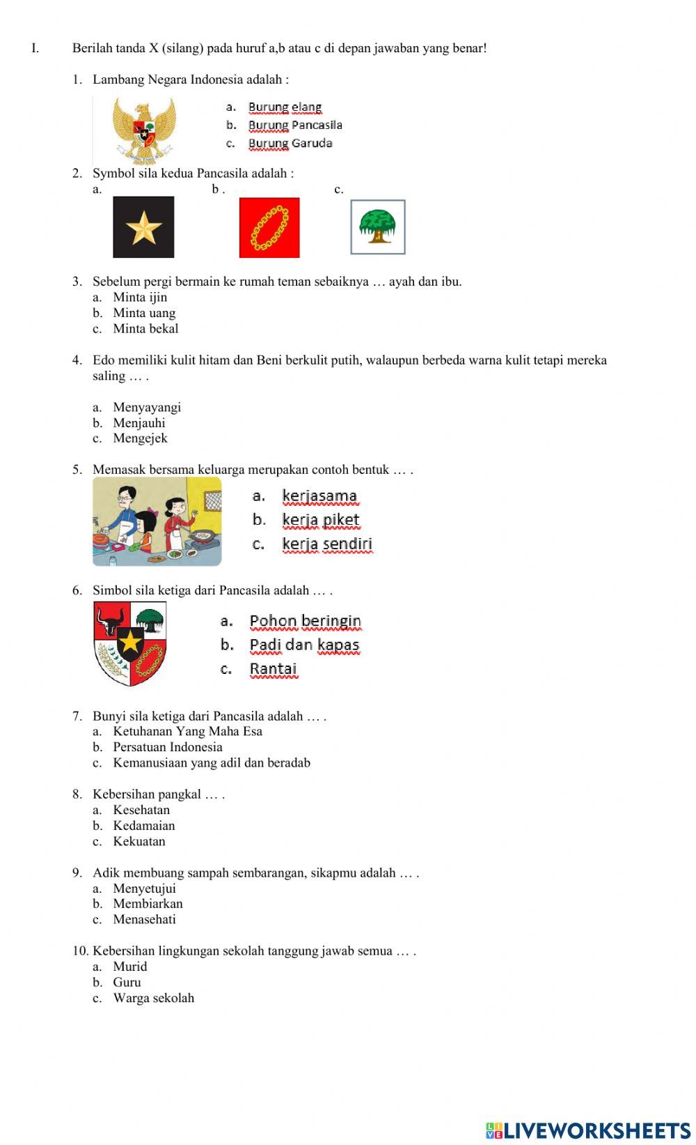 Latihan Soal PPKn Kelas 1 Latihan Soal PPKn Kelas 1