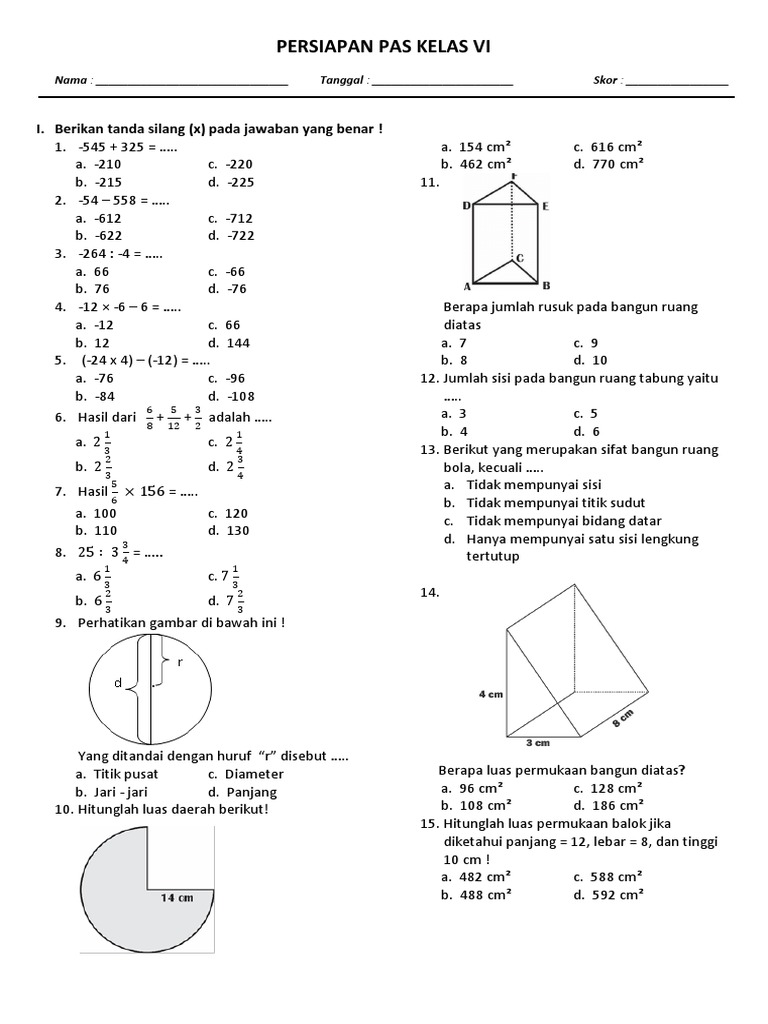 5 Rahasia Cepat Menjawab Soal Matematika Kelas 6 Semester 2 Bangun Ruang dengan Benar