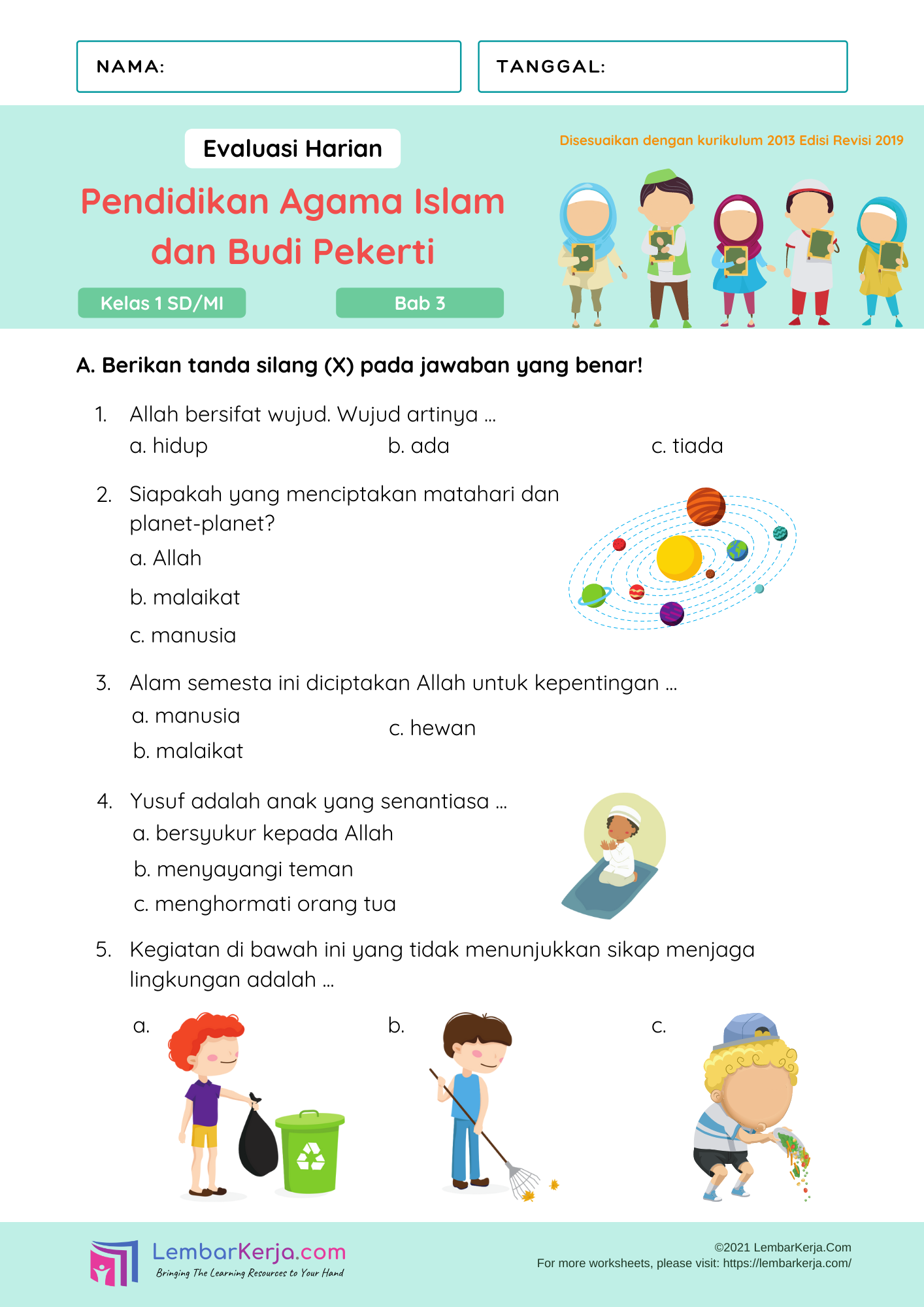 Sukses di Ujian Akhir Semester Kumpulan Contoh Soal UAS PAI Kelas 1 SD