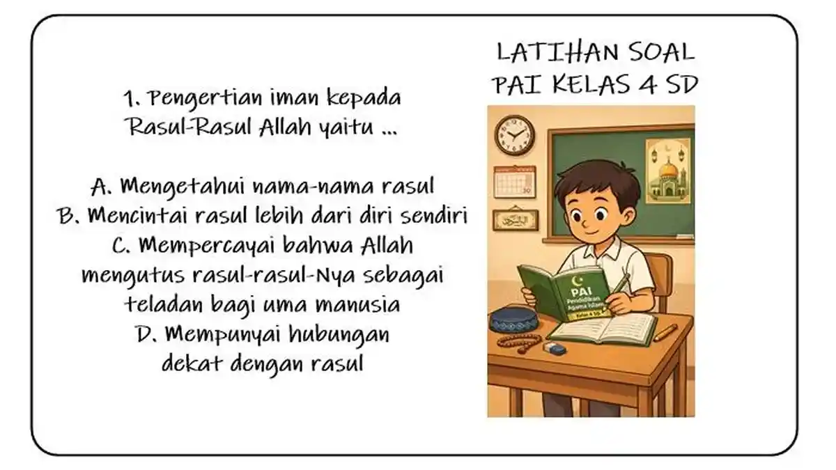 7 Contoh Soal PAI Kelas 4 Tentang Beriman Kepada Allah yang Sering Keluar Saat Ujian