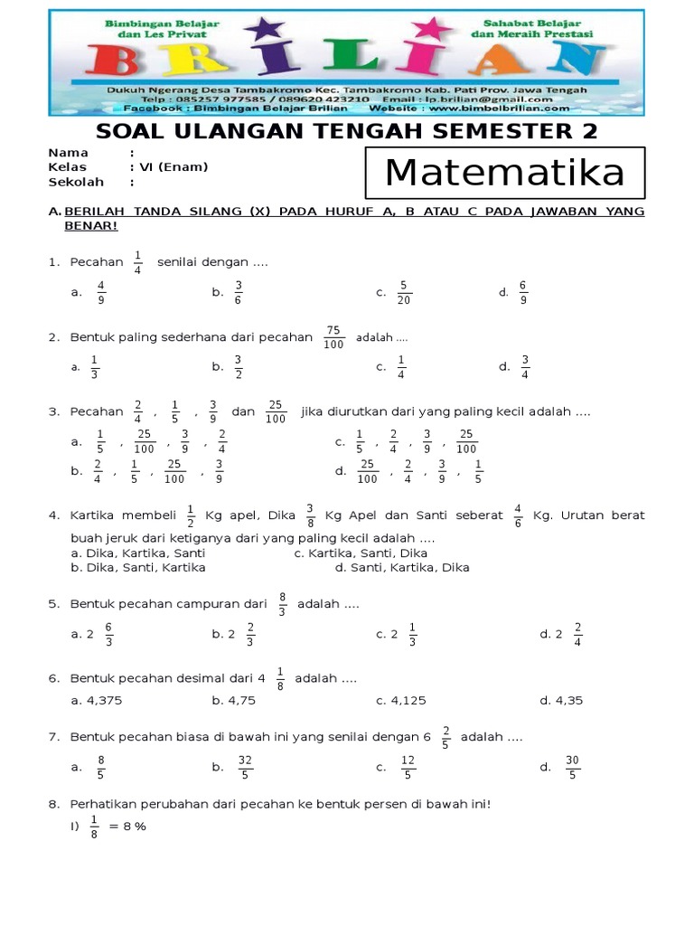 7 Rahasia Cepat Kuasai Soal PAT Matematika Kelas 6 Semester 2 Agar Lulus Ujian Terbaik