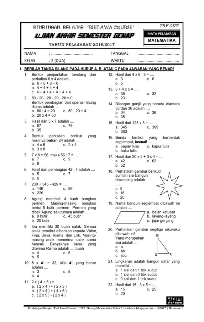 7 Rahasia Menguasai Soal Latihan Matematika Kelas 4 Semester 2 Agar Nilai Ujian Meroket