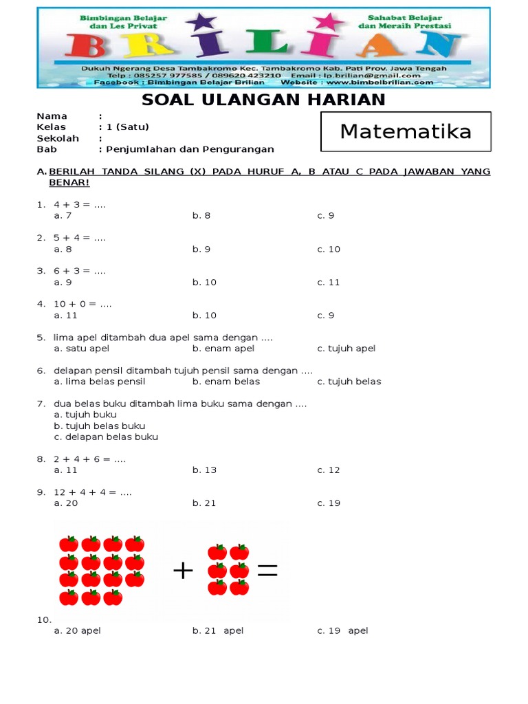 7 Rahasia Nilai Sempurna Lewat Latihan Soal Soal Kelas 2 SD Semester 1 Kurikulum 2013