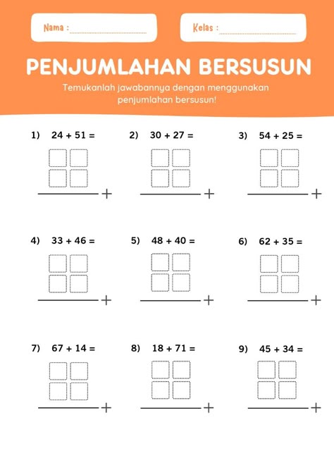 soal matematika kelas 2 sd penjumlahan dan pengurangan bersusun