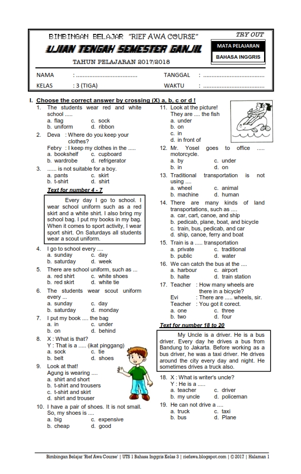 15 Soal Bahasa Inggris Kelas 4 Semester 2 Kurikulum Merdeka: Wajib Tahu Sebelum Ujian