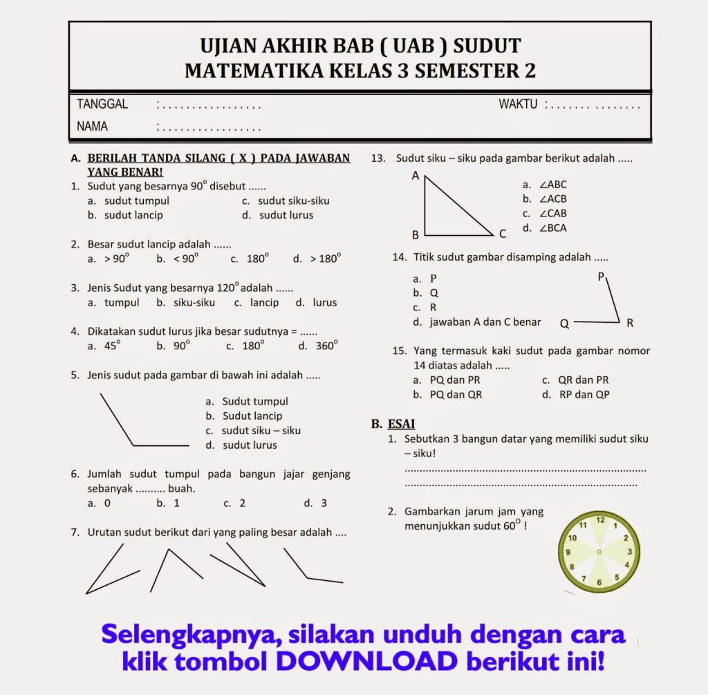 3 Soal Semester 2 Matematika Kelas 3 SD yang Paling Sering Muncul di Ujian 2026