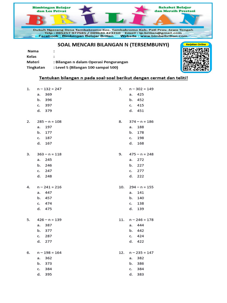 5 Fakta Mengejutkan Soal Matematika Pengurangan Kelas 3 SD yang Wajib Tahu Orang Tua