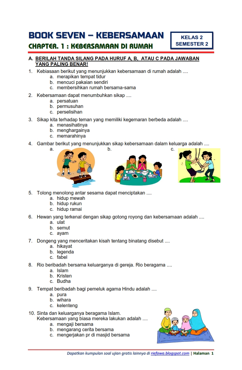 5 Lembar Soal Tematik Kelas 2 Tema 7 Subtema 3 Siap Cetak, Ternyata Ini Rahasianya!