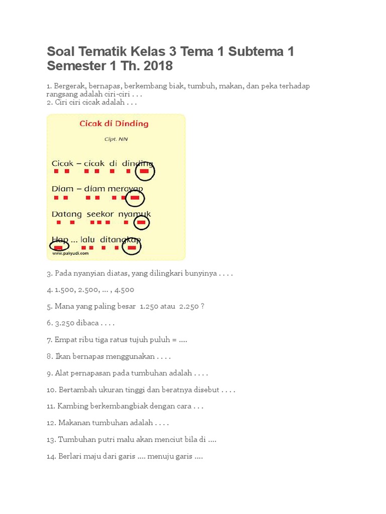 5 Modul Soal Tematik Tema 3 Subtema 1 Kelas 5 Terbaru 2026, Wajib Dicoba