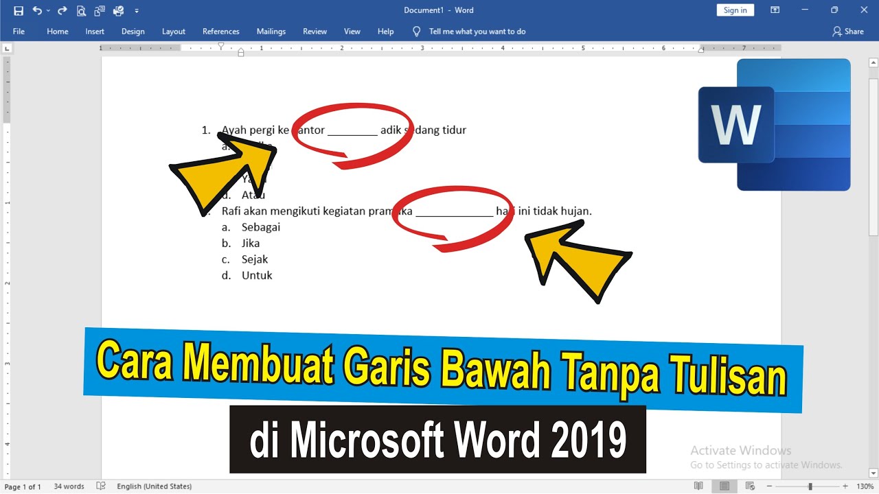 Cara Mudah Membuat Garis Bawah Tanpa Tulisan di Microsoft Word