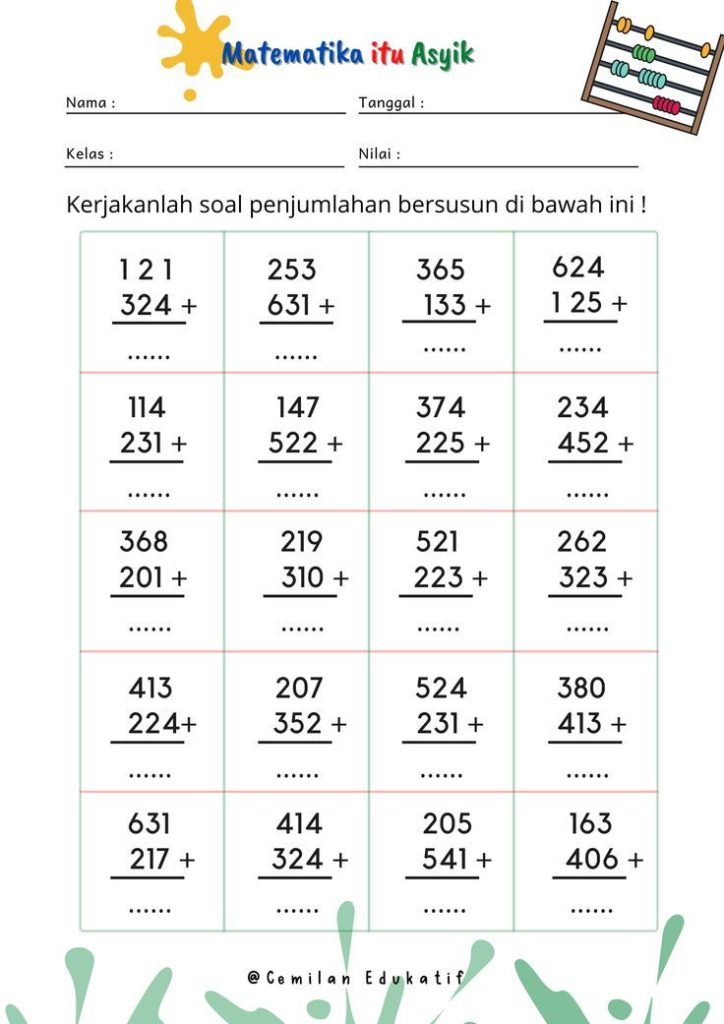 Sebelum Terlambat Kuasai Soal Matematika Kelas 3 SD Penjumlahan dan Pengurangan STS 2026