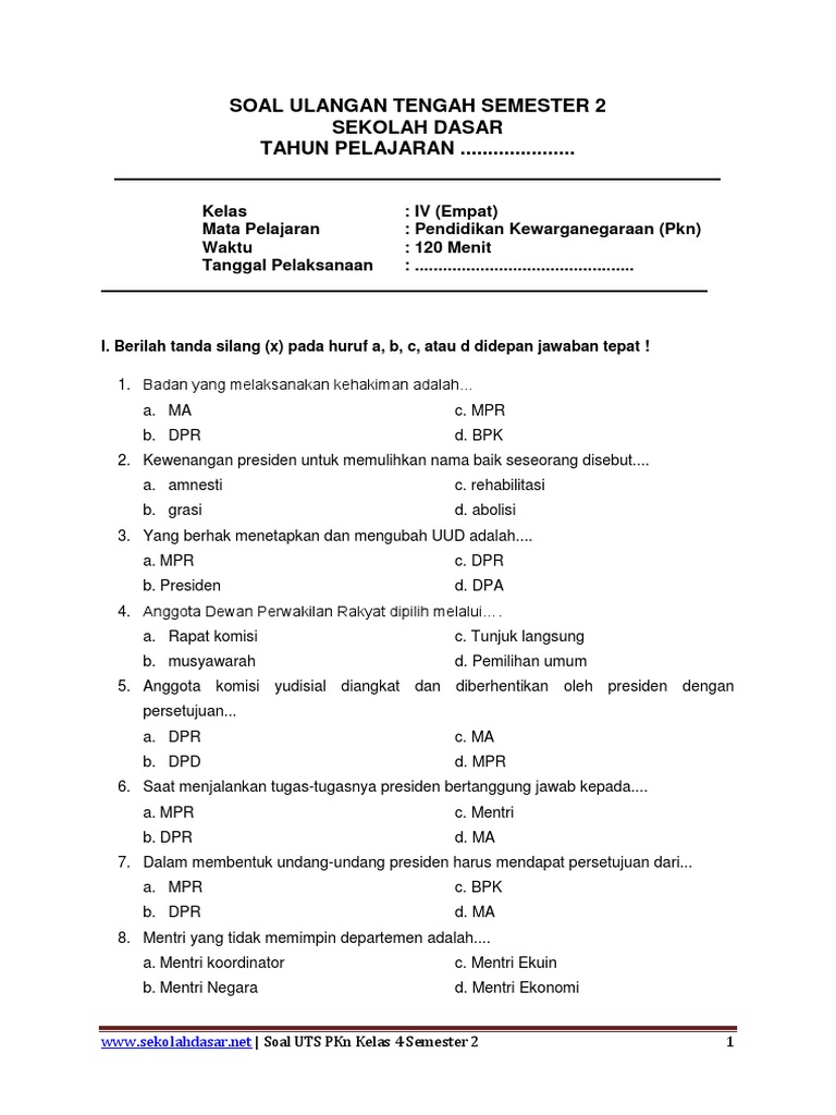 7 Rahasia Kumpulan Soal Ulangan Kelas 4 SD Semester 2 PKN yang Wajib Tahu Sebelum Ujian