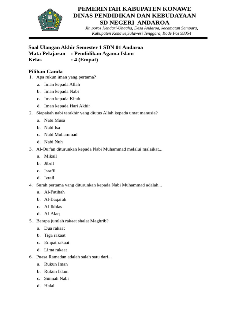 7 Rahasia Menguasai Kumpulan Soal Ulangan Semester 1 Kelas 4 K13 Agar Nilai Melesat