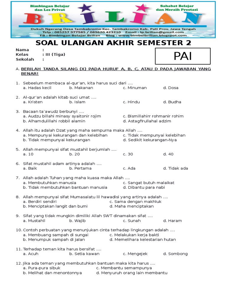 Pai Kelas 3 Semester 2 - Belajar Agama dengan Seru dan Menyenangkan Pai Kelas 3 Semester 2 - Belajar Agama dengan Seru dan Menyenangkan