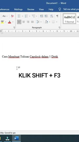 Cara Membuat Tulisan Capslock dalam 1 detik di Microsoft Word shorts Cara Membuat Tulisan Capslock dalam 1 detik di Microsoft Word shorts