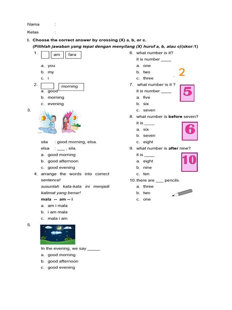 60 Contoh Soal Bahasa Inggris Kelas 1 Sd WDUY 60 Contoh Soal Bahasa Inggris Kelas 1 Sd WDUY