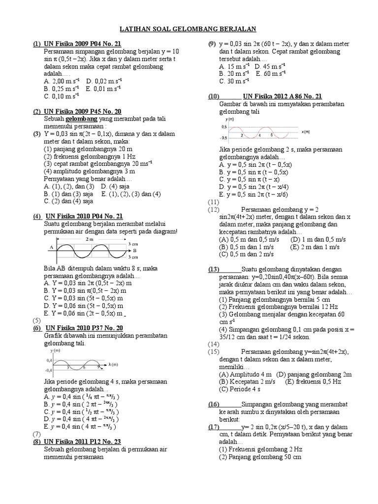 Latihan Soal Gelombang Kelas 11 PDF Latihan Soal Gelombang Kelas 11 PDF