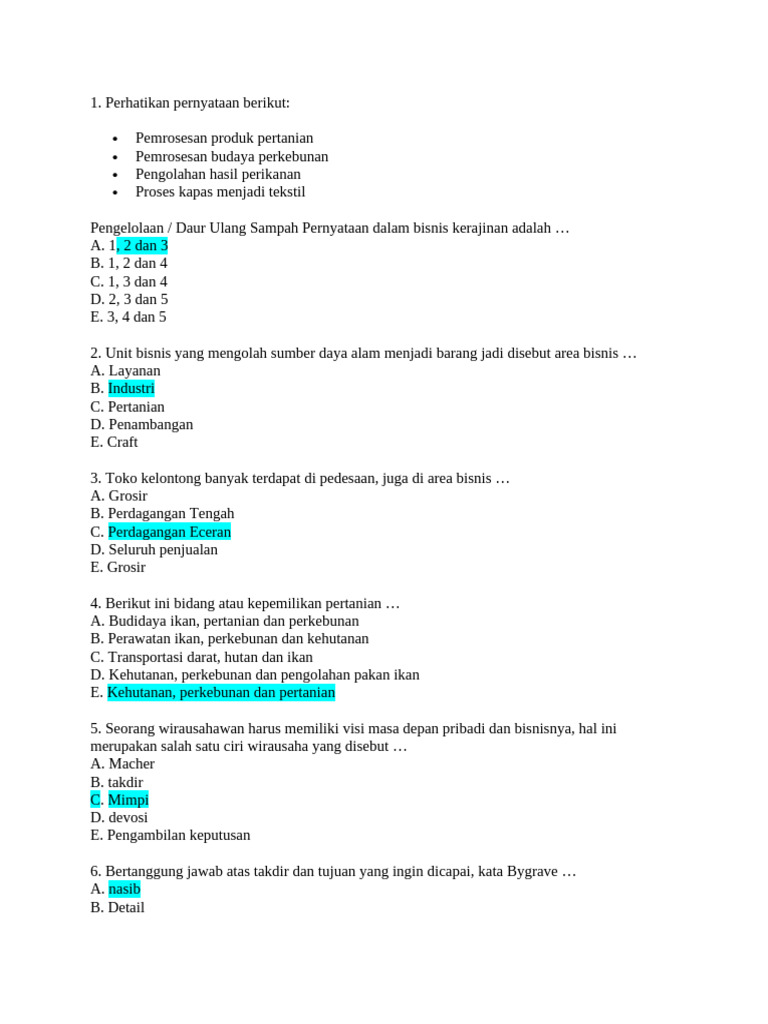 contoh soal kwu semester 2 kurikulum 2013 kelas 10