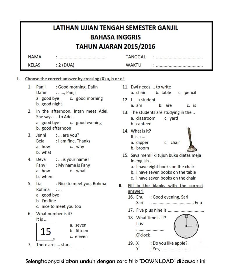 Soal Essay Bahasa Inggris Kelas 7 Soal Essay Bahasa Inggris Kelas 7