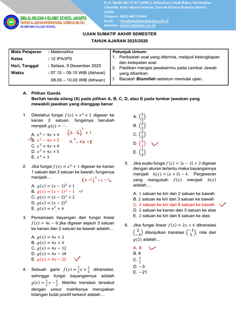 Terbukti! Contoh soal matematika kelas 12 ips semester 1 beserta jawabannya untuk Terbukti! Contoh soal matematika kelas 12 ips semester 1 beserta jawabannya untuk