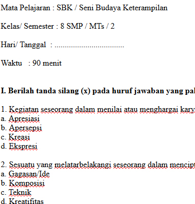 Bocoran Rahasia Jawaban Soal SBK Kelas 8 Semester 2 Agar Nilai Ujian Kamu Langsung Melambung