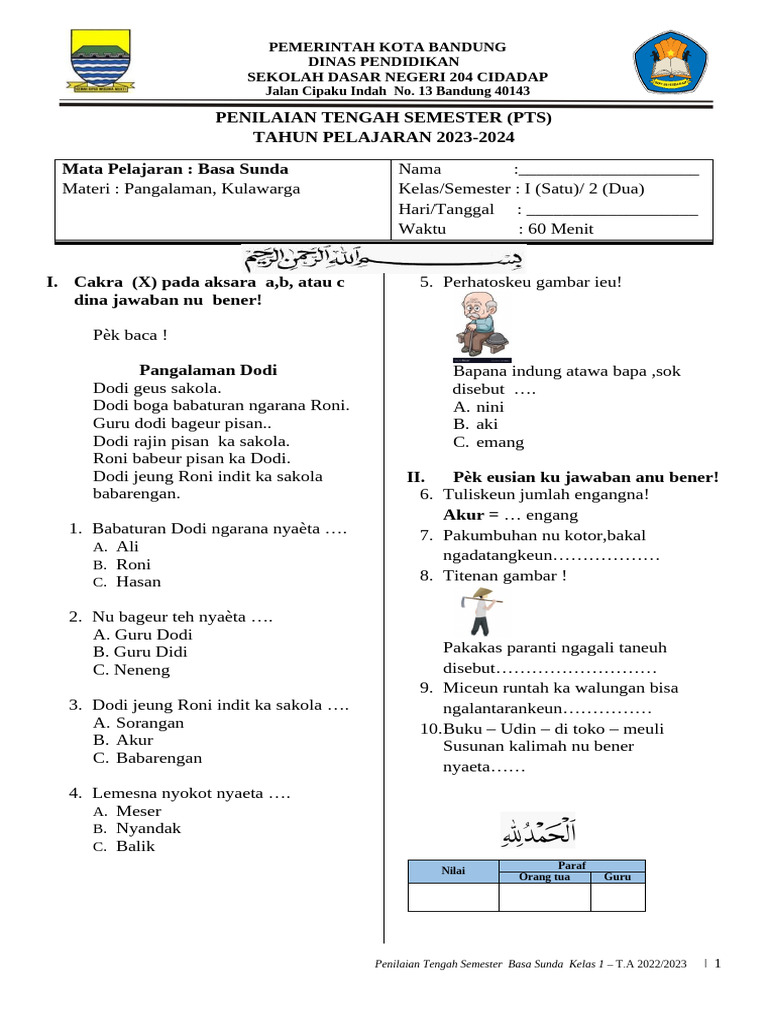 Rahasia Lulus Nilai Sempurna dengan Latihan Soal Basa Sunda Kelas 1 Semester 2 Terbaru