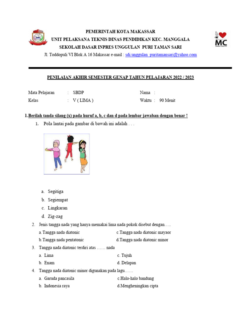 Rahasia Lulus Ujian dengan Bocoran soal sbdp kelas 5 semester 2 kurikulum 2013 terbaru Rahasia Lulus Ujian dengan Bocoran soal sbdp kelas 5 semester 2 kurikulum 2013 terbaru