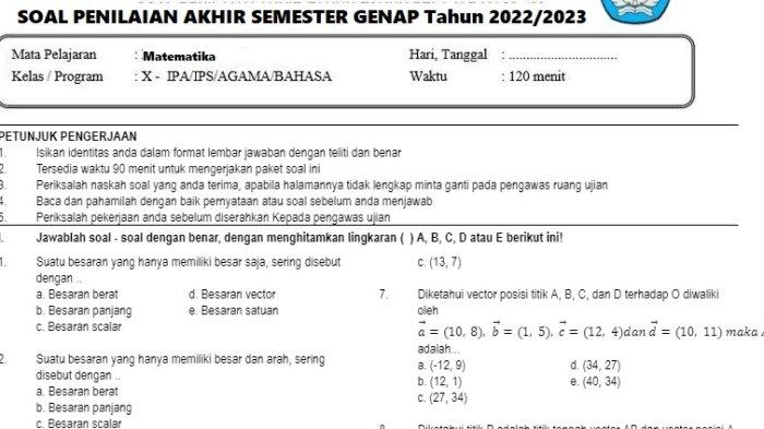 Rahasia Lulus dengan Nilai Sempurna Lewat Latihan Soal UAS MTK Minat Kelas 10 Semester 2 Rahasia Lulus dengan Nilai Sempurna Lewat Latihan Soal UAS MTK Minat Kelas 10 Semester 2