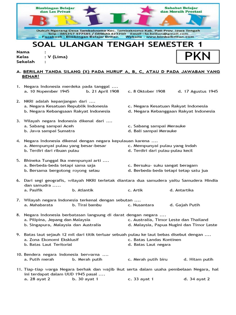 Rahasia Nilai Sempurna Lewat Latihan Soal UAS PKN Kelas 5 Semester 2 Terbaru Rahasia Nilai Sempurna Lewat Latihan Soal UAS PKN Kelas 5 Semester 2 Terbaru