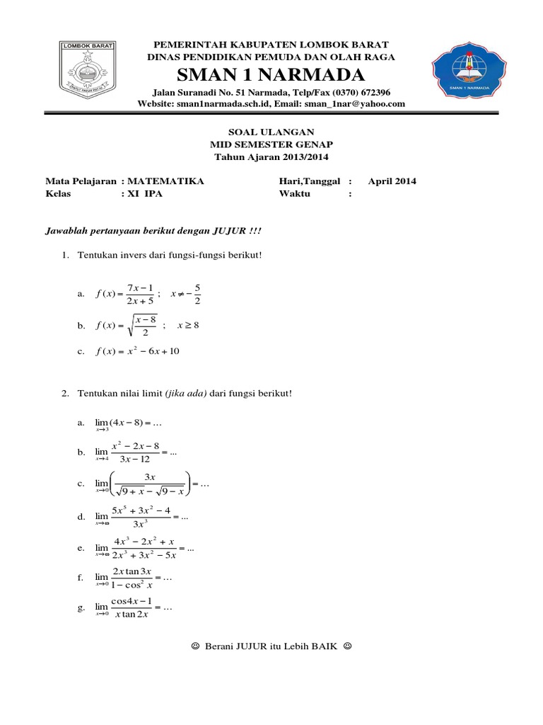 Rahasia Nilai Sempurna dengan Latihan Soal UAS Matematika Kelas 11 Semester 2 Terbaru