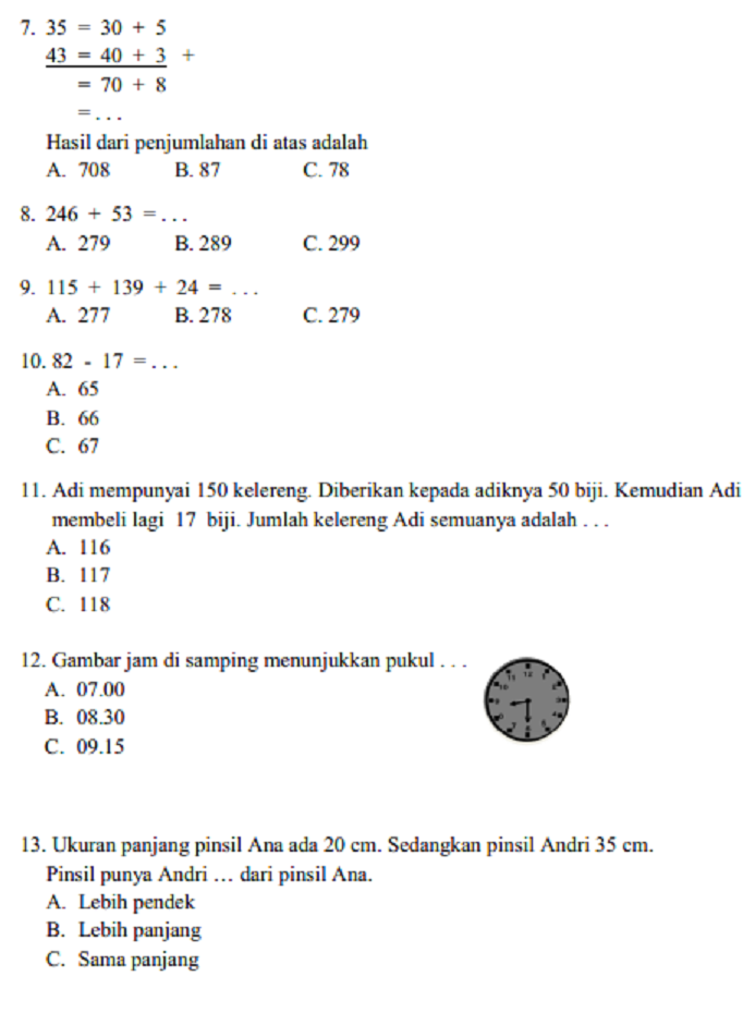 Rahasia Nilai Sempurna dengan Latihan Soal UAS Matematika Kelas 2 SD Semester 1 Terbaru Rahasia Nilai Sempurna dengan Latihan Soal UAS Matematika Kelas 2 SD Semester 1 Terbaru