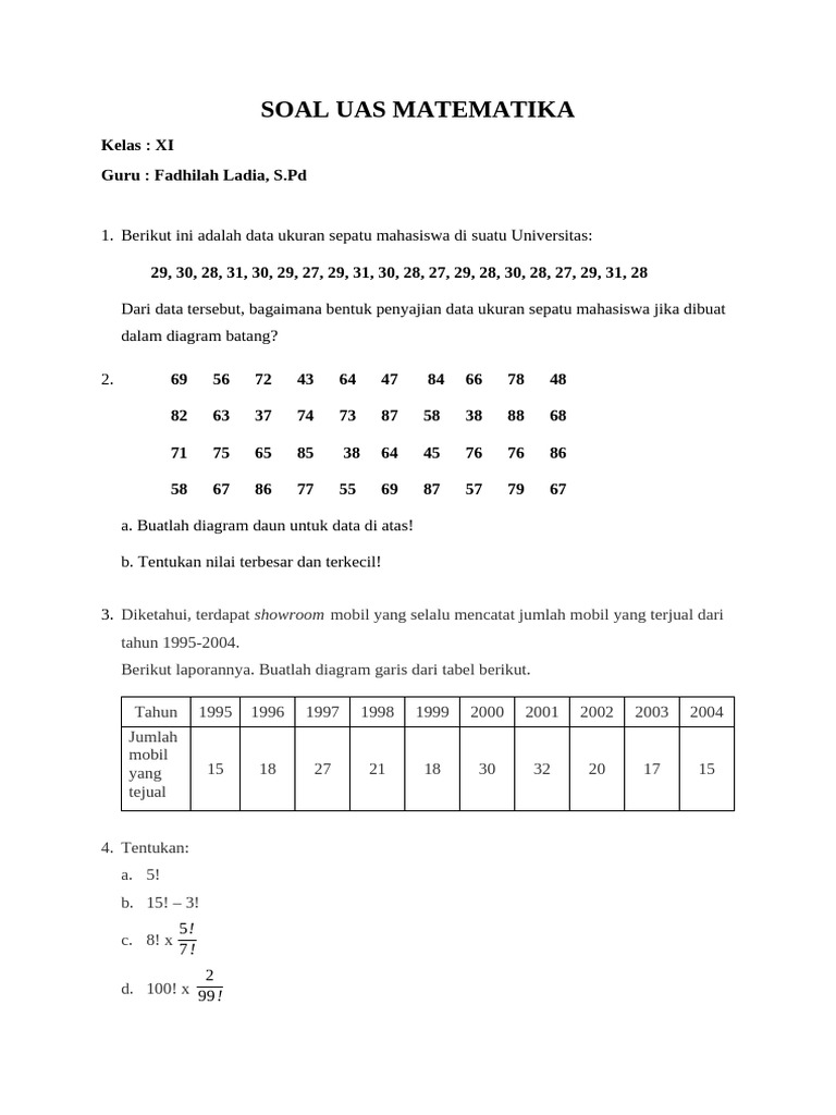 Rahasia Nilai Sempurna dengan Latihan Soal UAS Matematika Semester 2 Kelas XI IPA Terbaru Rahasia Nilai Sempurna dengan Latihan Soal UAS Matematika Semester 2 Kelas XI IPA Terbaru