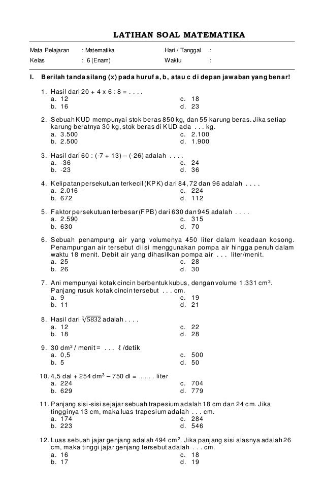 Rahasia Skor Sempurna dengan Latihan Soal UAS Matematika Kelas 6 Semester 2 Terbaru