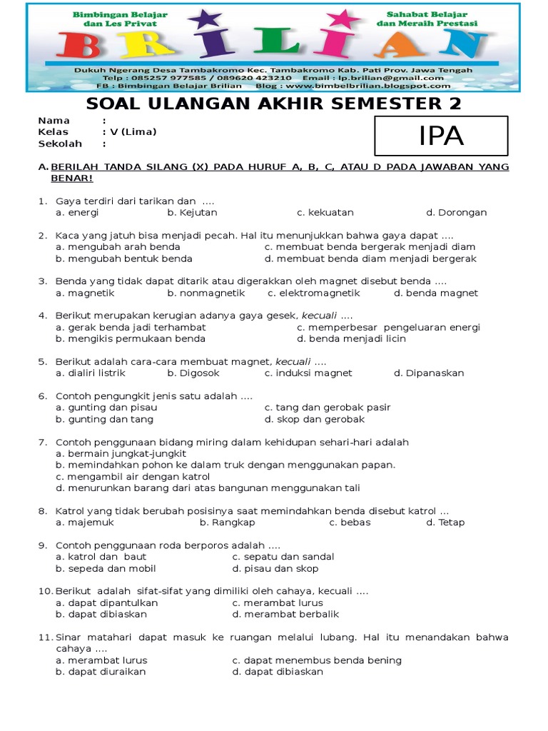 Rahasia Skor Tinggi Lulus Ujian Ternyata Ada di Kumpulan Soal UAS Kelas 5 Semester 2 Ini Rahasia Skor Tinggi Lulus Ujian Ternyata Ada di Kumpulan Soal UAS Kelas 5 Semester 2 Ini