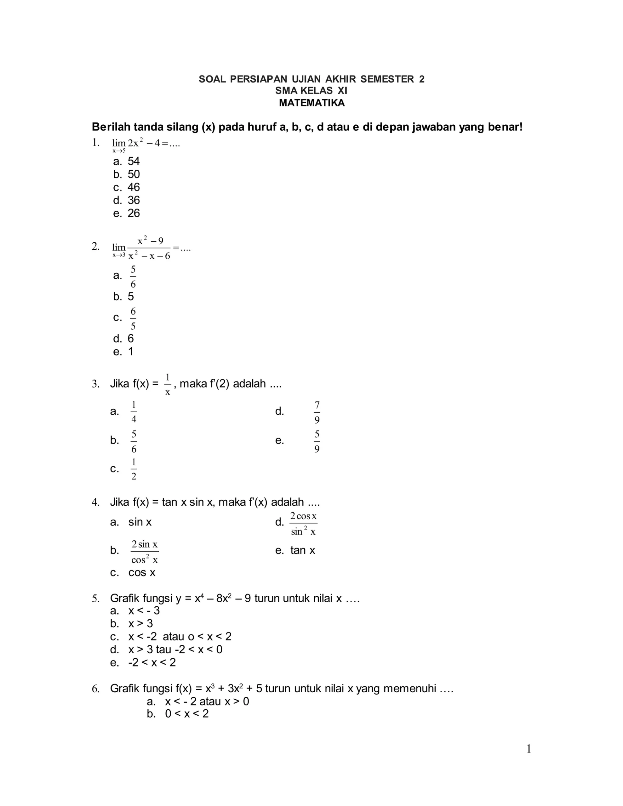 Rahasia Skor Tinggi dengan Latihan Soal UAS Matematika SMK Kelas XI Semester 2 Terbaru Rahasia Skor Tinggi dengan Latihan Soal UAS Matematika SMK Kelas XI Semester 2 Terbaru