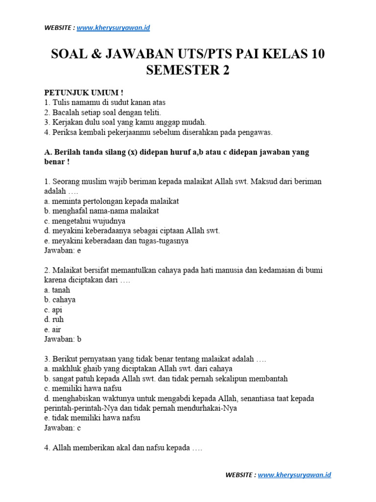 Rahasia Sukses Menjawab Soal Ujian PAI Kelas 10 Semester 2 Agar Nilai Langsung Melambung Rahasia Sukses Menjawab Soal Ujian PAI Kelas 10 Semester 2 Agar Nilai Langsung Melambung