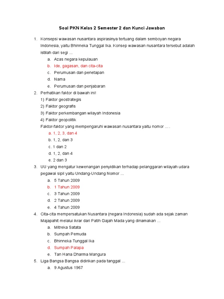 Rahasia Sukses Nilai Sempurna dengan Latihan Soal UAS PKN Kelas 2 Semester 2 Kurikulum 2013