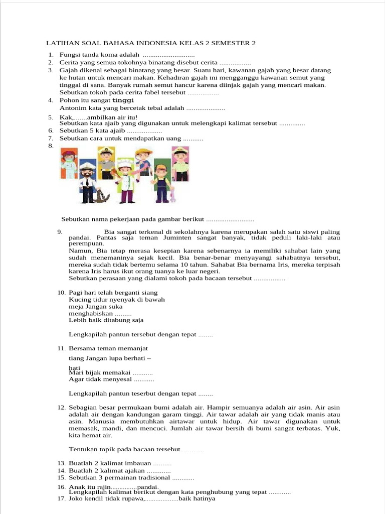 Ternyata Ini Kunci Jawaban Soal Essay Bahasa Indonesia Kelas 2 SD Paling Akurat Ternyata Ini Kunci Jawaban Soal Essay Bahasa Indonesia Kelas 2 SD Paling Akurat