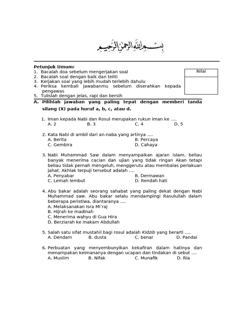 Wajib Tahu! Bocoran Soal Aqidah Kelas 4 Semester 2 Agar Nilai Ujian Langsung Melejit