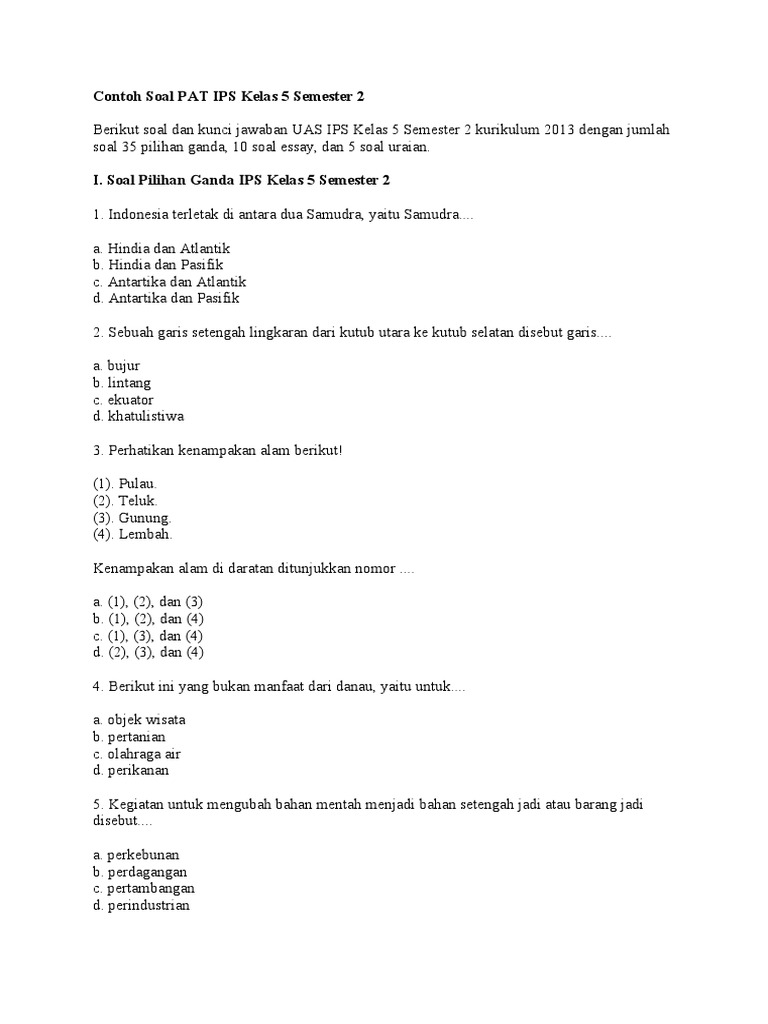 Wajib Tahu Bocoran Soal UAS IPS Kelas 5 Semester 2 Kurikulum 2013 Agar Nilai Maksimal Wajib Tahu Bocoran Soal UAS IPS Kelas 5 Semester 2 Kurikulum 2013 Agar Nilai Maksimal