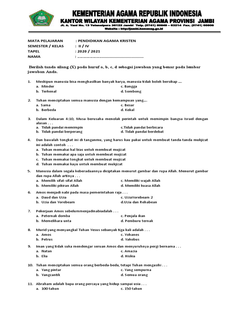Wajib Tahu Bocoran Soal UTS Agama Kelas 2 Semester 2 Agar Nilai Anak Langsung Bagus Wajib Tahu Bocoran Soal UTS Agama Kelas 2 Semester 2 Agar Nilai Anak Langsung Bagus