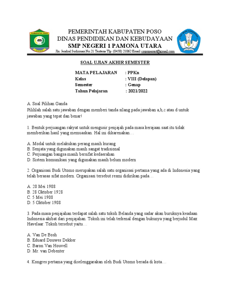 Wajib Tahu! Kumpulan latihan soal uas pkn kelas 8 semester 2 agar lulus ujian Wajib Tahu! Kumpulan latihan soal uas pkn kelas 8 semester 2 agar lulus ujian